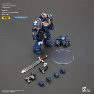 Оригинальная подвижная фигурка JOYTOY Warhammer 1/18 Ультрамарин Примарис Лейтенант с силовым мечом — миниатюра 5