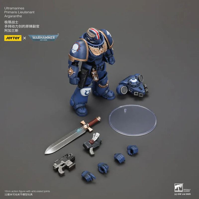 Оригинальная подвижная фигурка JOYTOY Warhammer 1/18 Ультрамарин Примарис Лейтенант с силовым мечом — фото 5