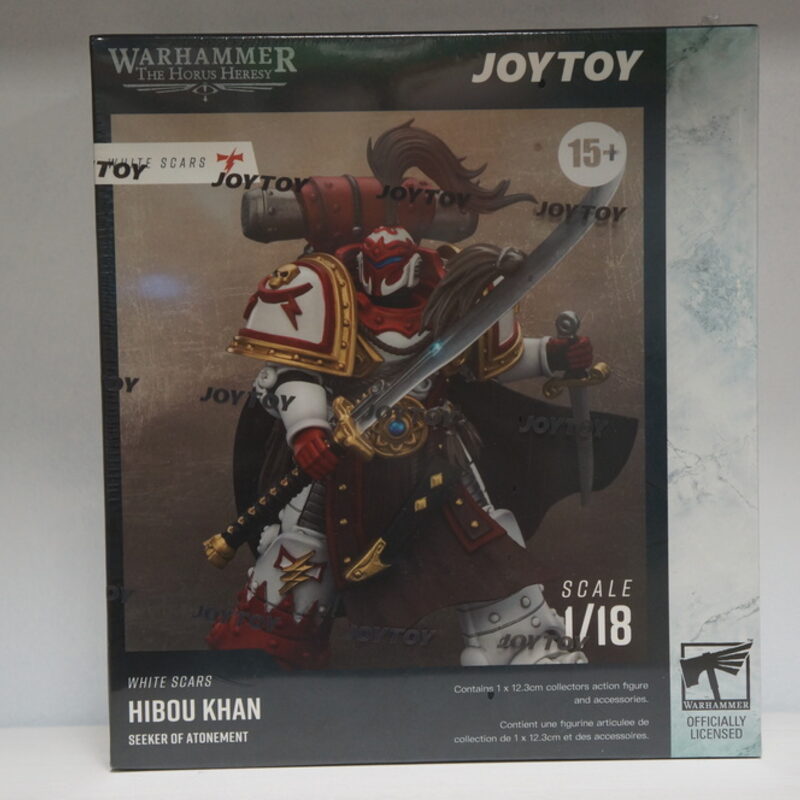Оригинальная подвижная фигурка JOYTOY Warhammer 1/18 Хибу Хан искатель искупления Белых Шрамов — фото 5