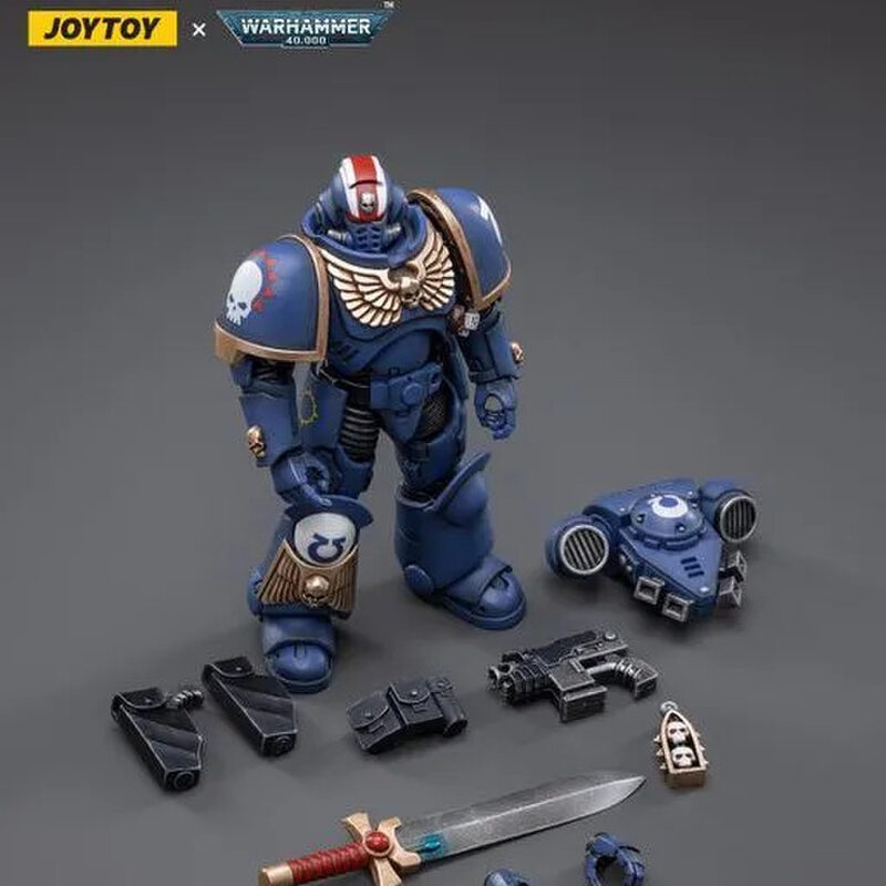 Оригинальная подвижная фигурка JOYTOY Warhammer 1/18 Ультрамарин, примарис-лейтенант Эрастус — фото 4