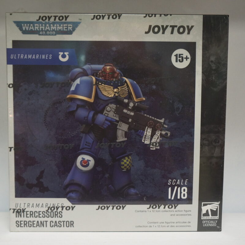 Оригинальная подвижная фигурка JOYTOY Warhammer 1/18 Ультрамарин, Брат-Ветеран, Сержант Кастор — фото 4