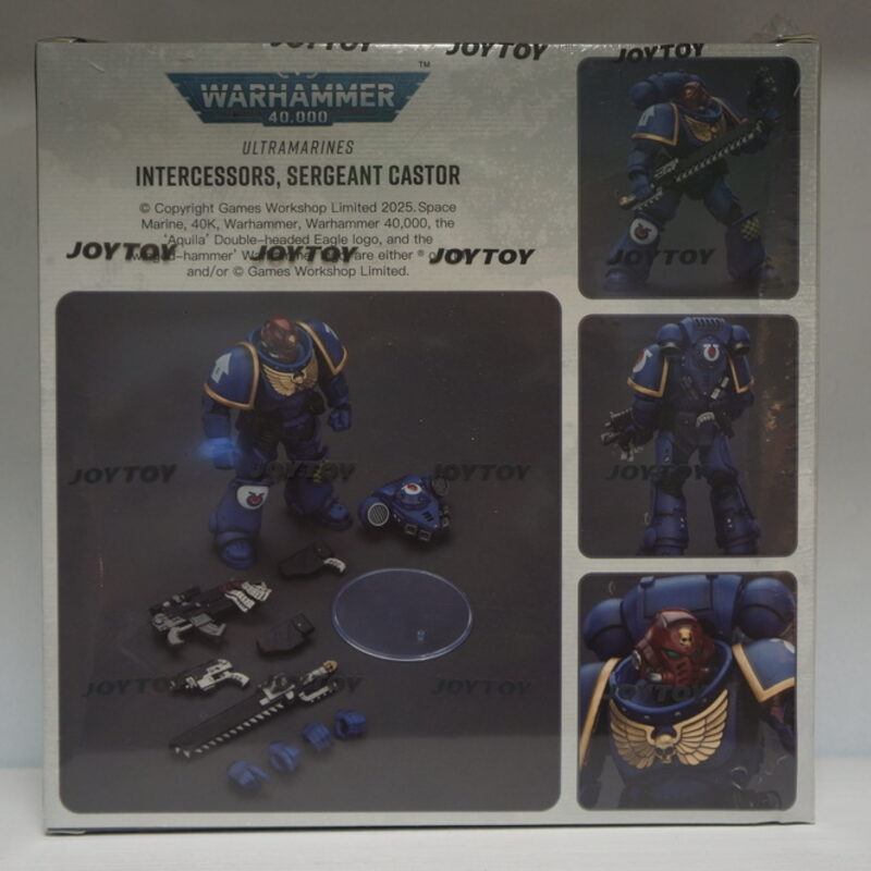 Оригинальная подвижная фигурка JOYTOY Warhammer 1/18 Ультрамарин, Брат-Ветеран, Сержант Кастор — фото 7