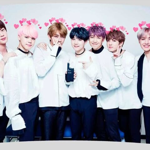 Термокружка «К-поп» BTS сердечки