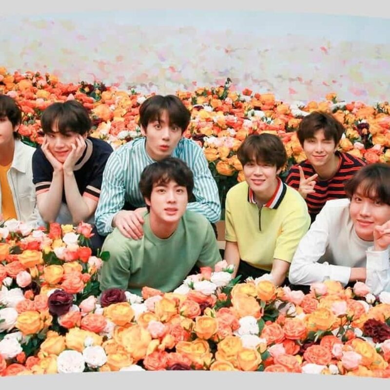 Термокружка «К-поп» BTS цветы — фото 2