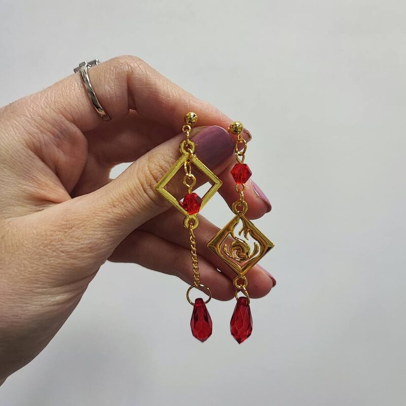 Сережки «Геншин» пиро